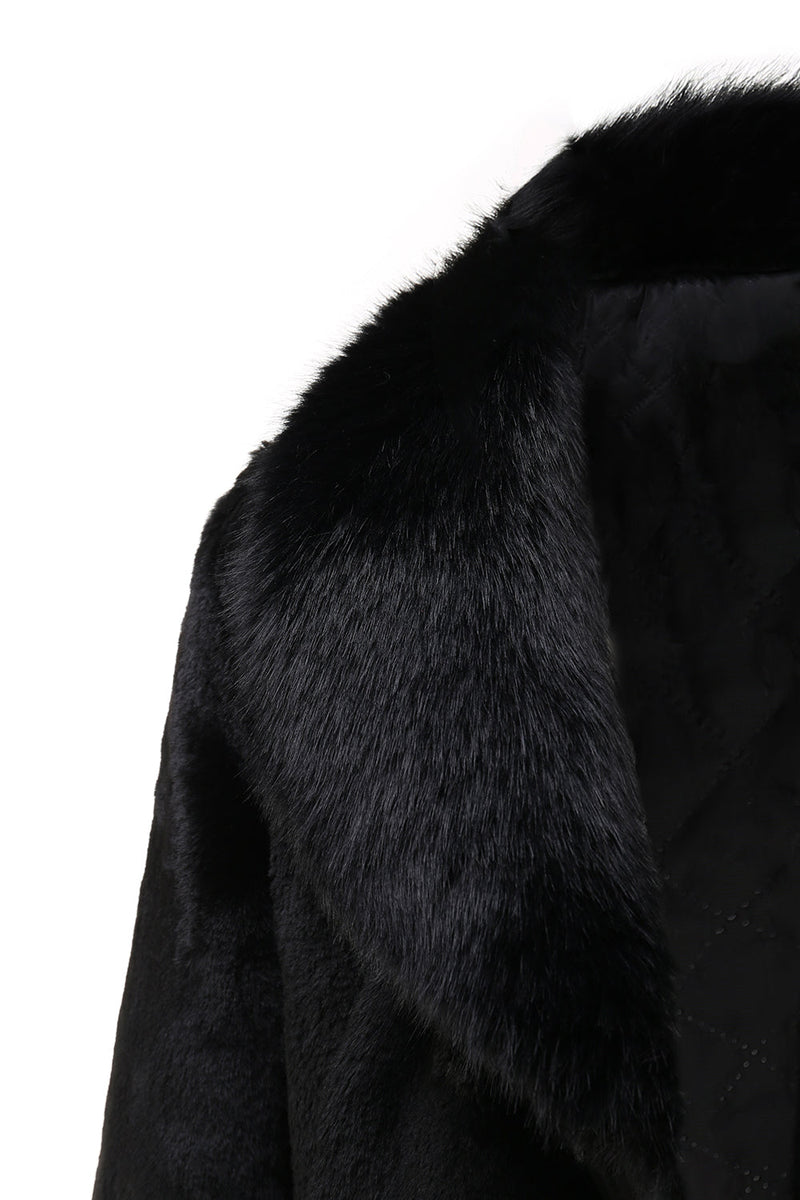 Load image into Gallery viewer, Black Men&#39;s Luxury Faux Fur Winter Long Coat