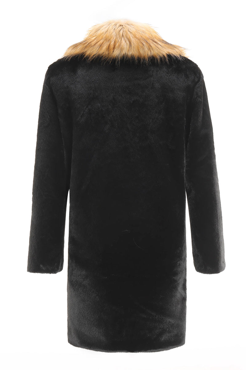 Load image into Gallery viewer, Black Men&#39;s Luxury Faux Fur Long Sleeves Long Winter Outwear