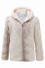 Load image into Gallery viewer, Men&#39;s Ivory Faux Fur Zip-Up Hoodie Coat