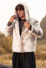 Load image into Gallery viewer, Ivory Faux Fur Zip-Up Hoodie Long Sleeves Men&#39;s Winter Coat