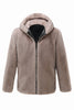 Load image into Gallery viewer, Men&#39;s Khaki Zip-Up Fleece Hoodie Winter Coat