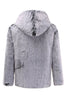 Load image into Gallery viewer, Grey Hooded Midi Men&#39;s Shearling Coat