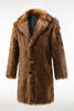 Load image into Gallery viewer, Brown Notched Lapel Long Men&#39;s Shearling Coat with Buttons