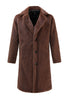 Load image into Gallery viewer, Brown Nothced Lapel Long Shearling Coat for Men