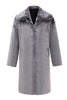 Load image into Gallery viewer, Grey Fluffy Long Sleeve Faux Fur Men&#39;s Coat with Pockets