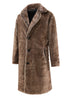 Load image into Gallery viewer, Fluffy Coffee Long Faux Fur Men Coat with Pockets