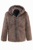 Load image into Gallery viewer, Khaki Men&#39;s Winter Faux Fur Coat Hooded