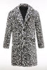 Load image into Gallery viewer, Men&#39;s Winter White Black Faux Fur Coat Button Mid-Length Leopard Print