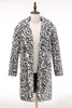 Load image into Gallery viewer, Men&#39;s Winter White Black Faux Fur Coat Button Mid-Length Leopard Print