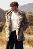 Load image into Gallery viewer, Brown Thick Hooded Long Sleeves Winter Faux Fur Men&#39;s Coat