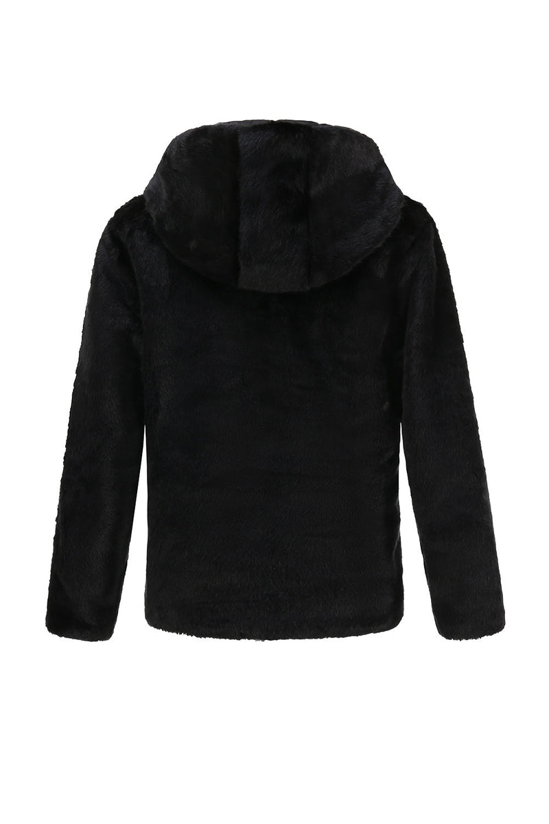 Load image into Gallery viewer, Men&#39;s Faux Fur Coat with Hood Winter Black Thickened Luxury