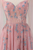 Load image into Gallery viewer, Pink A-Line Long Prom Dress with Appliques