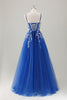 Load image into Gallery viewer, Royal Blue Ball-Gown Long Appliqued Prom Dress with Slit