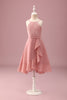 Load image into Gallery viewer, Blush Halter Neck A-Line Chiffon Junior Bridesmaid Dress with Ruffles