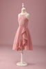 Load image into Gallery viewer, Blush Halter Neck A-Line Chiffon Junior Bridesmaid Dress with Ruffles