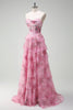 Load image into Gallery viewer, Blush Floral A Line Strapless Corset Tiered Prom Dress