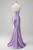 Load image into Gallery viewer, Lilac Mermaid Spaghetti Straps Long Prom Dress with Appliques