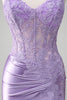 Load image into Gallery viewer, Lilac Mermaid Spaghetti Straps Long Prom Dress with Appliques