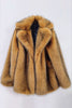 Load image into Gallery viewer, Fluffy Brown Notched Lapel Faux Fur Coat