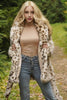 Load image into Gallery viewer, Fluffy White Leopard Faux Fur Coat with Belt