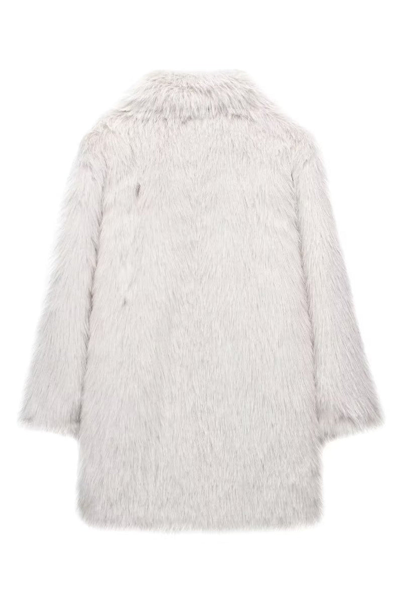 Load image into Gallery viewer, Ivory Notched Lapel Women&#39;s Fur Coat