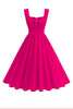 Load image into Gallery viewer, Blue Square Neck A-Line Midi 1950s Dress