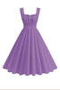 Load image into Gallery viewer, Blue Square Neck A-Line Midi 1950s Dress