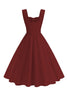 Load image into Gallery viewer, Blue Square Neck A-Line Midi 1950s Dress