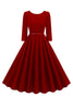 Load image into Gallery viewer, Yellow Round Neck Short Sleeves A-Line Midi 1950s Dress with Belt