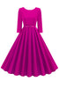 Load image into Gallery viewer, Yellow Round Neck Short Sleeves A-Line Midi 1950s Dress with Belt