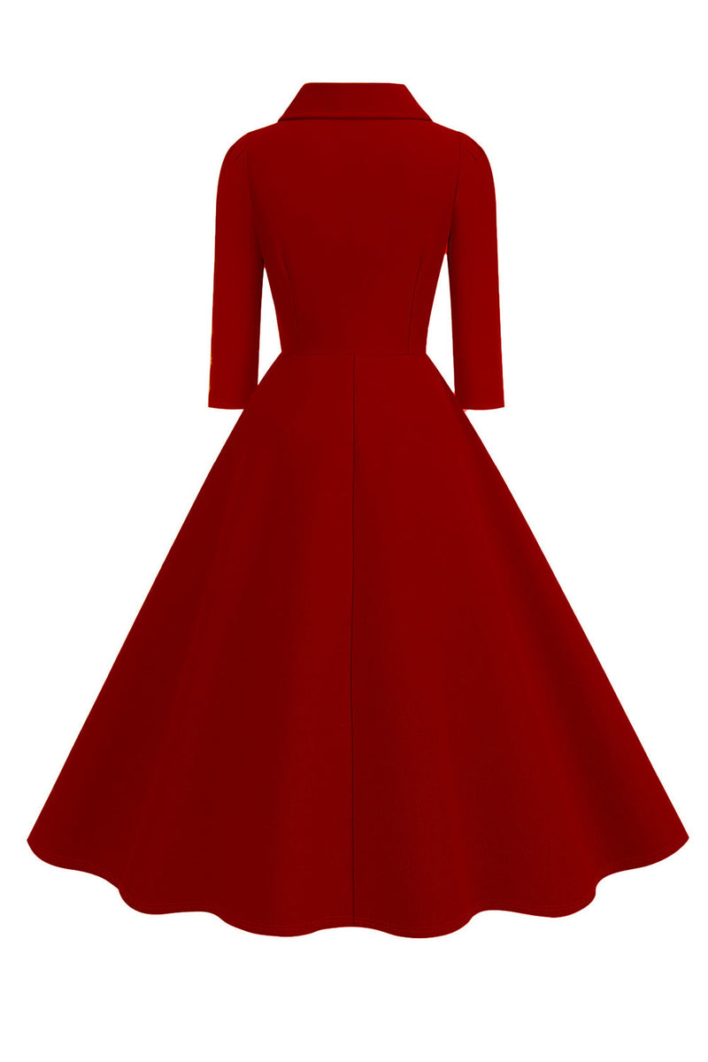 Load image into Gallery viewer, Yellow Peter Pan Collar Long Sleeves A-Line Midi 1950s Dress