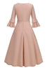 Load image into Gallery viewer, Apricot A-Line V-neck Half Sleeves Midi 1950s Dress