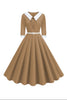 Load image into Gallery viewer, Black A-Line V-neck Short Sleeves Midi 1950s Dress