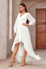 Load image into Gallery viewer, White A Line Wrap Long Sleeves High-Low Party Dress