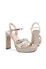 Load image into Gallery viewer, Women High Heel Sandals Open-Toe Blush Sequins Thick Heel Pumps