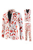 Load image into Gallery viewer, White Printed 3-Piece Christmas Men Suit