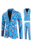 Load image into Gallery viewer, Blue Shawl Lapel 3-Piece Men&#39;s Suit for Christmas