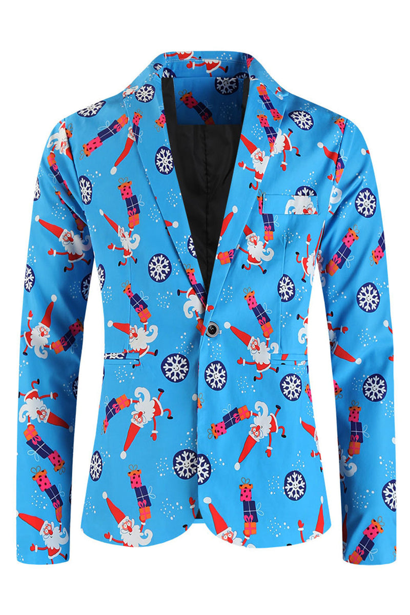 Load image into Gallery viewer, Blue Shawl Lapel 3-Piece Men&#39;s Suit for Christmas