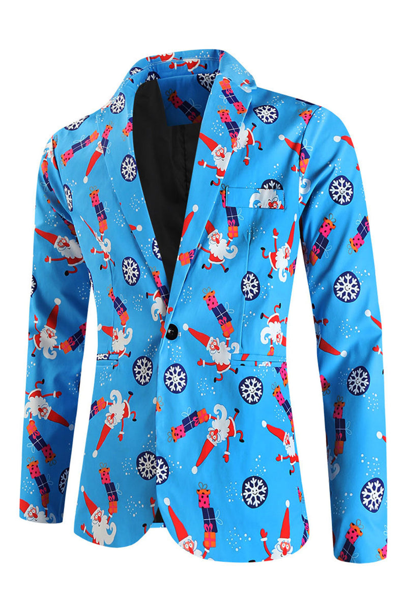 Load image into Gallery viewer, Blue Shawl Lapel 3-Piece Men&#39;s Suit for Christmas