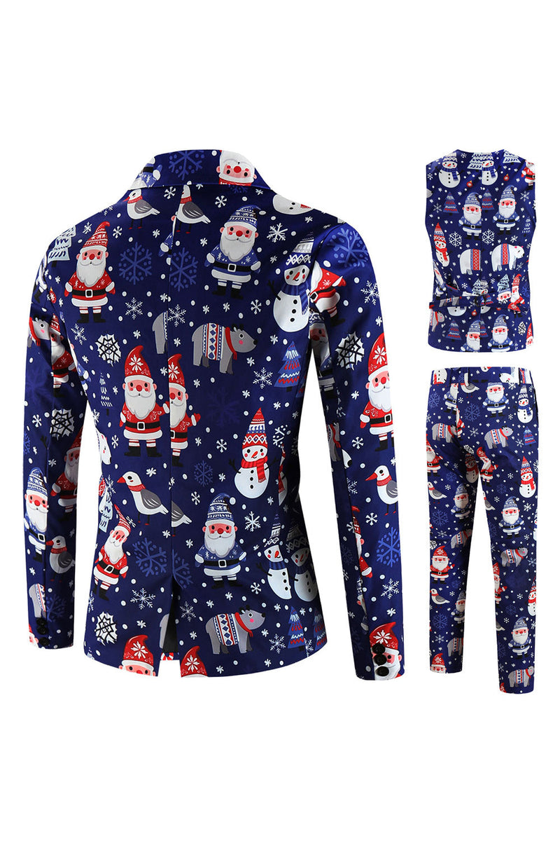 Load image into Gallery viewer, Navy Santa Claus 3-Piece Men&#39;s Suit for Christmas