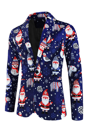 Navy Santa Claus 3-Piece Men's Suit for Christmas