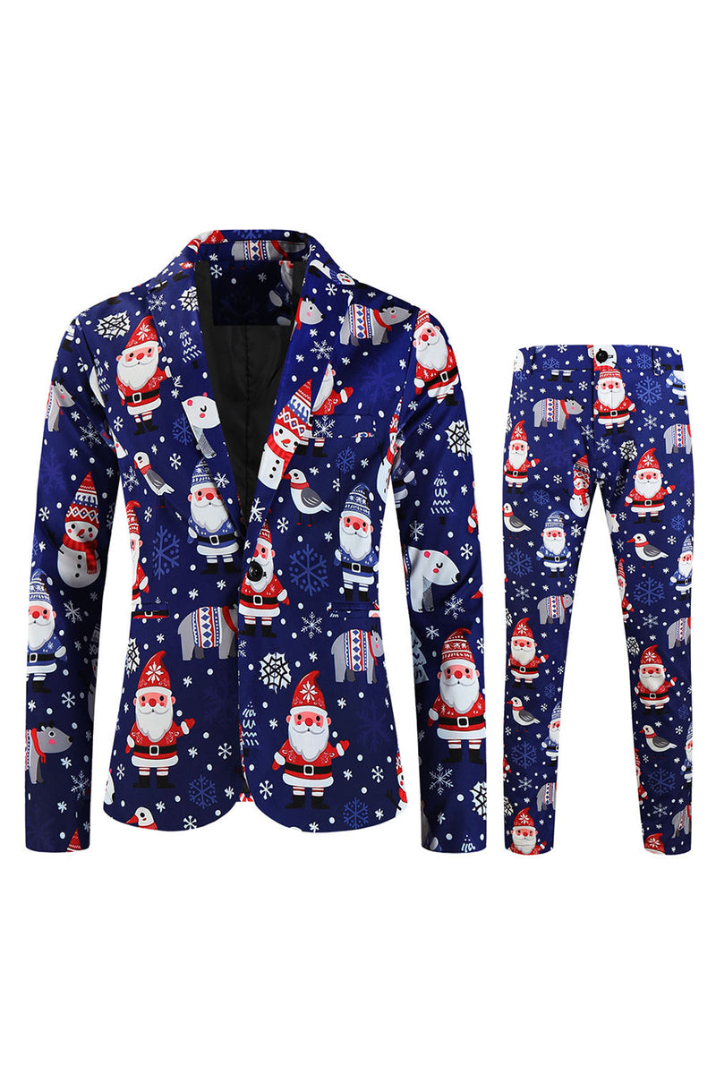 Load image into Gallery viewer, Navy Santa Claus 3-Piece Men&#39;s Suit for Christmas