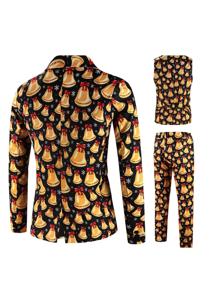 Load image into Gallery viewer, Orange Fitted Christmas 3-Piece Men&#39;s Party Suit