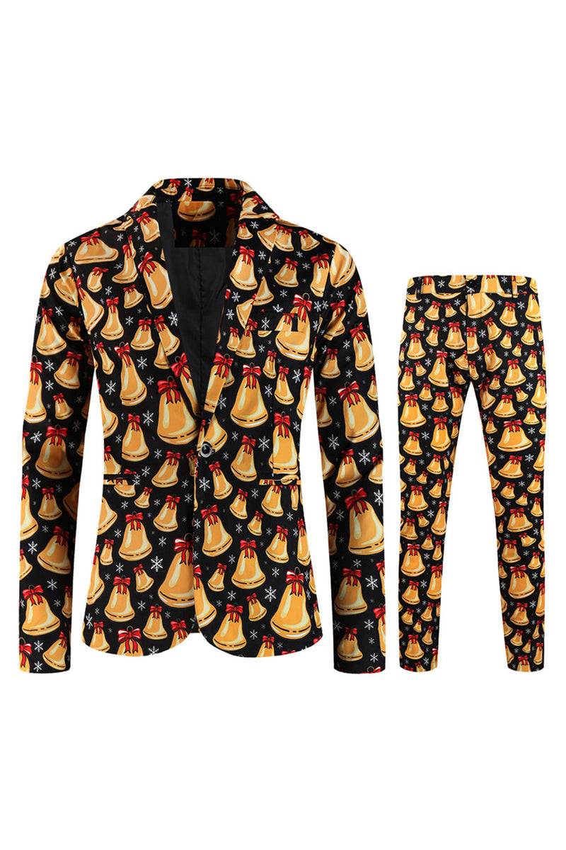 Load image into Gallery viewer, Orange Fitted Christmas 3-Piece Men&#39;s Party Suit