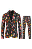 Load image into Gallery viewer, Black Notched Lapel Snowmen Printed Christmas Slim Fitted Men Suits