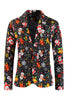 Load image into Gallery viewer, Black Notched Lapel Snowmen Printed Christmas Slim Fitted Men Suits