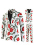 Load image into Gallery viewer, White Christmas Gloves Printed 3 Pieces Men&#39;s Suits