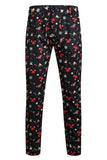 Black Christmas Printed 3 Pieces Notched Lapel Men's Festival Suits
