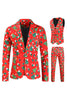 Load image into Gallery viewer, Red Christmas Green Tree Printed 3 Pieces Men&#39;s Festival Suits