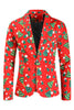 Load image into Gallery viewer, Red Christmas Green Tree Printed 3 Pieces Men&#39;s Festival Suits